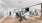 fitness studio with exercise equipment and a large mirror