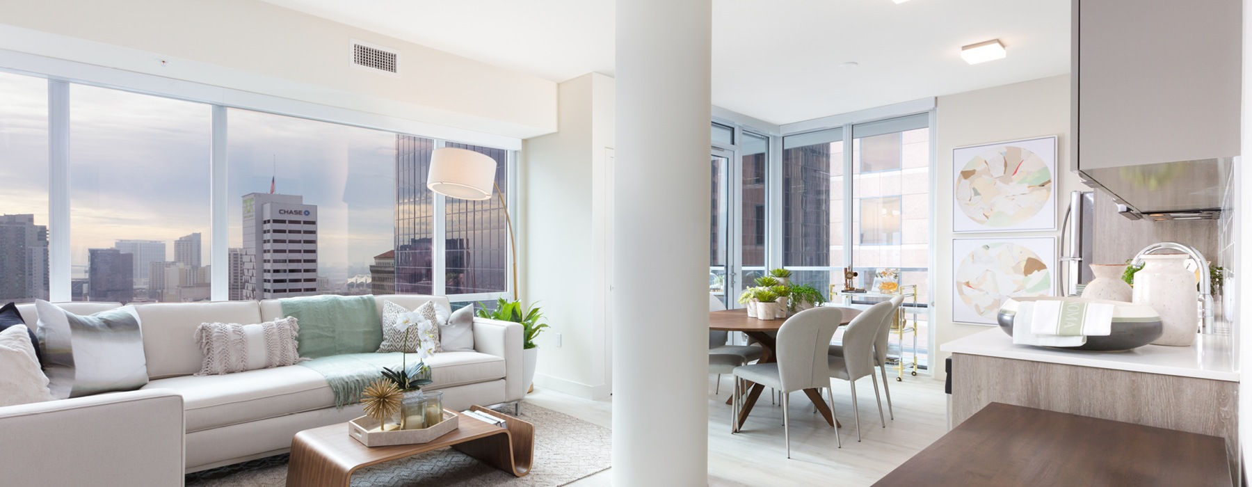 Open space living area with natural lighting