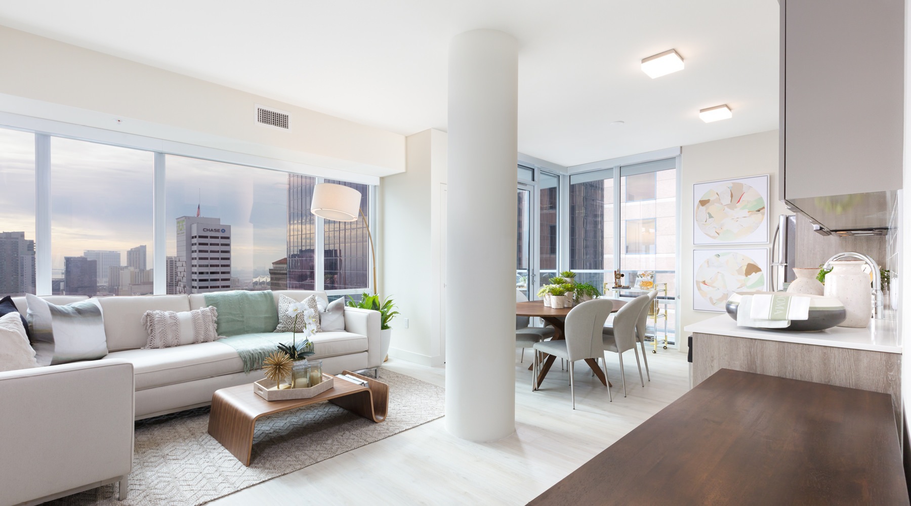 Open space living area with natural lighting