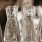 a group of beakers with liquid in them