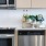 a kitchen with stainless steel appliances